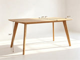 47 Inch Solid Rubber Wood Dining Table, Mid-Century Modern Kitchen Table with Rounded Edge, 4-Person 40272168