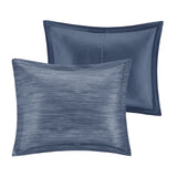7 Piece Printed Seersucker Comforter Set Navy King B03597179