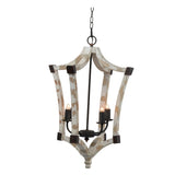 4 - Light Wood Chandelier, Hanging Light Fixture with Adjustable Chain for Kitchen Dining Room Foyer W2078138927