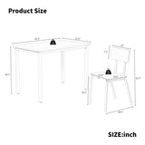 5-Piece Dining Table Set with 4 Chairs, 43" Kitchen Table & Chairs Set for 4, Dining Room Table with W578133460