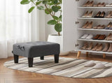 Small Footstool Ottoman with Thick Cushion, Angled Legs, Hidden Storage Compartment, Dark Gray 06166246