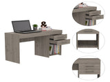 Berkeley 1-Shelf 2-Drawer Computer Desk Light Grey B06280020