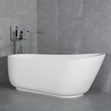 67-inch solid surface stone resin oval shape soaking bathtub with overflow for the bathroom W161370501
