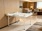 35.4" Square Mahjong Table, 4-Player Folding Card Table with 4 Cup Holders & 4 Chip Trays, Portable 38742553