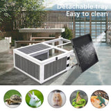 ZNTS 43"Upgrade waterproof tray, activity tray, wooden turtle house indoor small animal turtle cage 98540443