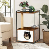 ZNTS Cat tree with feeding station Cat Condo with Scratching Posts, Small Cat Tree for Indoor Cats with W1687P221425