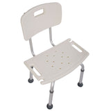 Medical Bathroom Safety Shower Tub Aluminium Alloy Bath Chair Seat Bench with Removable Back White 46933566