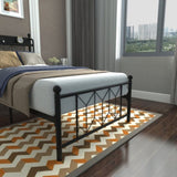 Twin Bed Frames , Headboard and Charging Station & LED Light for Bedroom, Solid and Stable, Noise W2129P314785