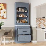 TOPMAX Modern 83.7inch High Kitchen Pantry, Freestanding Tall Kitchen N717P221575E