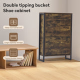 Slim Shoe Cabinet with 2 Flip Drawers &1 Drawer, Narrow Wall Hidden Shoe Cabinet, Freestanding Shoe W2948P245238