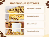 Kids Vanity Set with Light, Girls Vanity Set with Mirror, Toddler Vanity for 3 Year Old, Kids Makeup 01556534