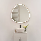 32 x 32 in. Gunmetal Grey Framed Dimmable Anti-Fog LED Bathroom Vanity Mirror W716P233470