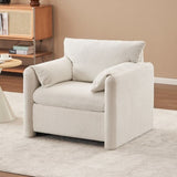 002 Fixed-Modern Sofa Chair, Elegant Single Sofa Chair with Soft Chenille Cushion for Living Room, W2636P232353