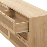 51.18"6-Drawers Rattan Storage Cabinet Rattan Drawer with White Drawer Slides,for Bedroom,Living W757P162760