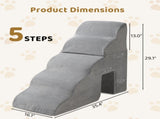 5 Step Pet Stairs for Dog,Cat Grey 07363262