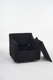 011-Teddy Fabric 360&deg Swivel Accent Chair with Upholstered,One Back Pillow,Armrest with Rivets W527P190836