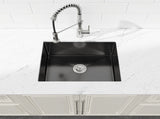 Stainless Steel Kitchen Sink, 23x19 Single Bowl, Undermount Handmade Sink in Black, with US 22229091