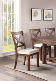 ZNTS Set of 2 Side Chairs Natural Brown Finish Solid wood Contemporary Style Kitchen Dining Room B01181967