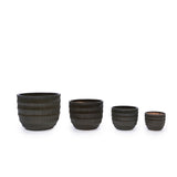 Handmade Dark Coffee Ceramic Planter Set of 4 , Indoor/Outdoor Flower Pot for W3273P321575