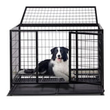 ZNTS 42 Inch Heavy Duty Dog Crate, Metal Dog Cage Dog Kennel for Medium to Large Dogs with Double Doors, 52893270