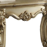 Gold Patina and Bone End Table with Scrolled Leg B062P209409