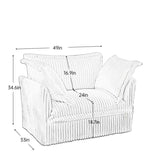 Slip-covered Armchair with 1 Big Back Cushion and 2 Big Toss Pillows, Single Deep Seat Comfy Single W3041P292344