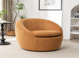 Winnie Modern Teddy Fabric Barrel Chair, 360&deg Swivel, Yellow T2574P281445