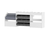 8 Fabric Bins Toy Storage Organizer, Bookshelf with 2 Rolling Drawers & Open Shelves for 93087249