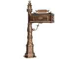 Decorative Large Mailbox with Post, Heavy Duty Cast Aluminum Postal Mail Box with Address Plaque, 06709382