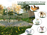 Large Metal Chicken Coop, Walk-in Chicken Run,Galvanized Wire Poultry Chicken Hen Pen Cage, Rabbits 85248762