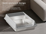 grey L10 Stainless steel cat litter box, made of thickened material to prevent scratching and 67346199