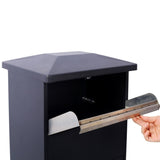 ZNTS Large Package Delivery Parcel Mail Drop Box for Porch, Floor Lockable Drop Slot Mail Box with Parcel W465P188059