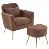 Half Disassembled Single Chair With Gold Feet And Pedals Bronzing Cloth Indoor Leisure Chair Orange 21962356