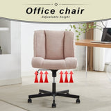 ZNTS Armless Desk Chairs with Wheels Office Chair Vanity Chair with Technical Cloth Adjustable Swivel W2725P207687