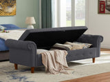 Multifunctional Storage Rectangular Sofa Stool- Gray 18195898