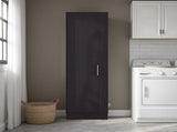Fairfield Utility Storage Cabinet with 6-Tier Shelf and Broom Hangers, Black Wengue B097P474303