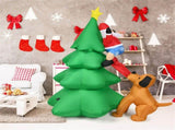 79" Inflatable Christmas Tree - Santa & Puppy Design, Built-in LEDs, Waterproof Polyester, Quick 17436753