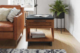 24" Side Table, Fully Assembled, Black with Bourbon Finish B108131541