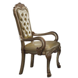 Bone and Gold Patina Tufted Arm Chair B062P209248