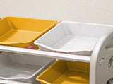 Kids Toy Organizer with 6 Bins, Multi-functional Nursery Organizer Kids Furniture Set Toy 02014813