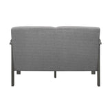 Classic Living Room 1pc Loveseat Gray Cushion Seat and Back Solid Rubberwood Furniture Transitional B011P184612