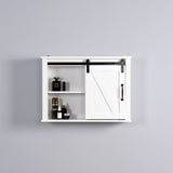 ZNTS Bathroom Wall Cabinet with 2 Adjustable Shelves Wooden Storage Cabinet with a Barn Door W40935623