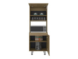 Fingal Kitchen Pantry with Microwave Space, Four Shelves and Closed Storage, Natural Oak B097P474321