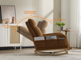 Modern Accent Rocking Chair Rocking Chair with Solid Wood Legs, Upholstered Nursery Glider Rocker, 77610753