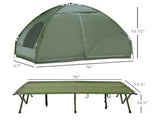4-in-1 Elevated Camping Bed Combo, 2-Person Tent Cot with Air Mattress, Bed Cover & Foot Pump 08356226