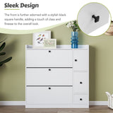 ON-TREND Versatile Tipping Bucket Shoe Cabinet with 3 Flip Drawers, Maximum Storage Entryway WF308545AAK