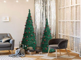 2 Pack, 6FT 5FT Artificial Pop Up Christmas Tree with Red Ball Ornaments for for Home Office Store 61198639