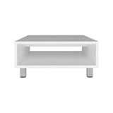 Eclipse 10" H Low Minimalistic Square Coffe Table with Open Storage White B200P253716