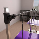 36" Folding Dog Pet Grooming Table Stainless Steel Frame Rubber Mat on Board with Adjustable Arm and W206P177019