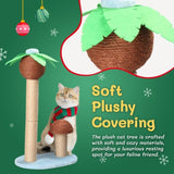 ZNTS 27.5in Coconut Palm Tree Cat Scratching Post, Cute Cat Scratcher with Natural Sisal Posts & Dangling 19365590